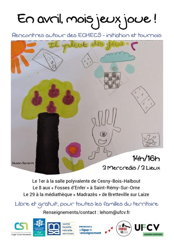 Tournoi d’échecs  en avril, mois jeux joue !