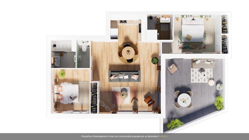 Appartement - 70 m² - 3 pièces