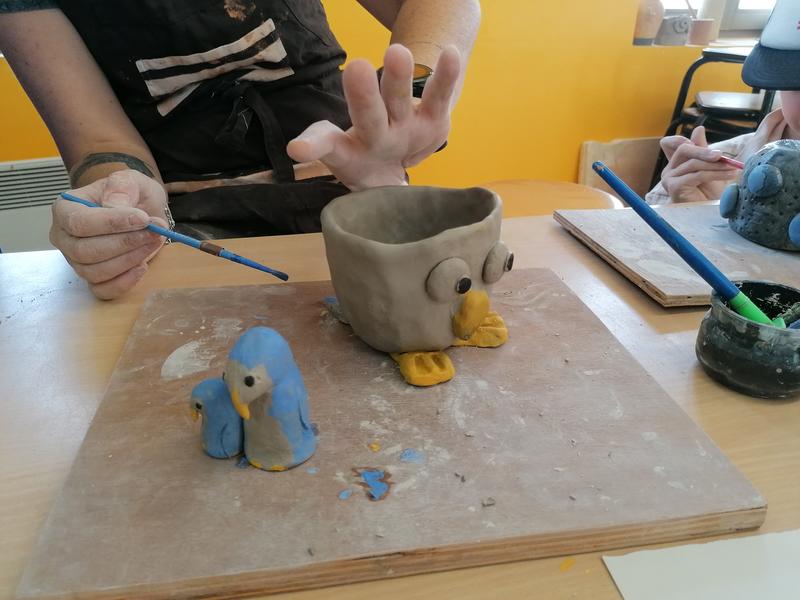 Les artistes à l'atelier