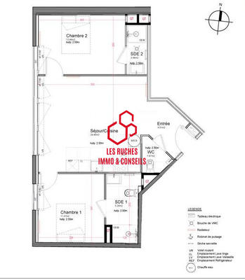 Appartement - 62 m² - 3 pièces