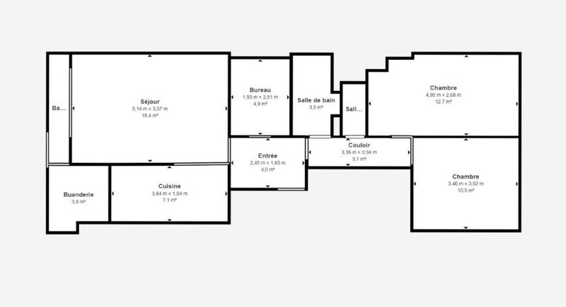 Appartement - 69 m² - 3 pièces