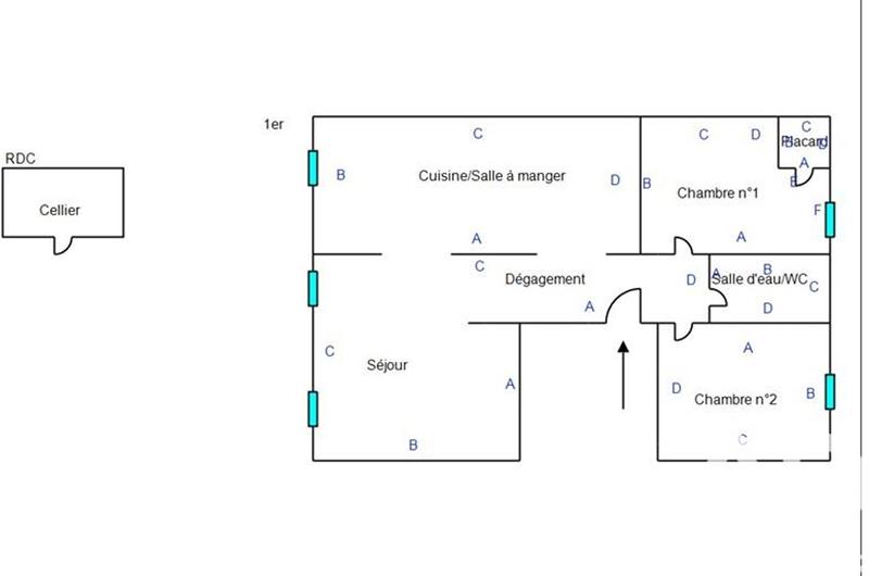 Appartement - 77 m² - 3 pièces