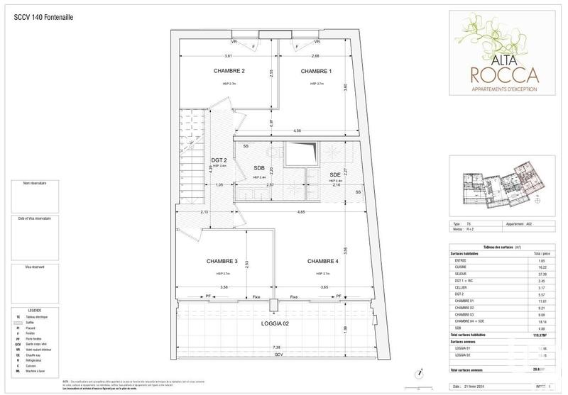 Appartement - 119 m² - 5 pièces