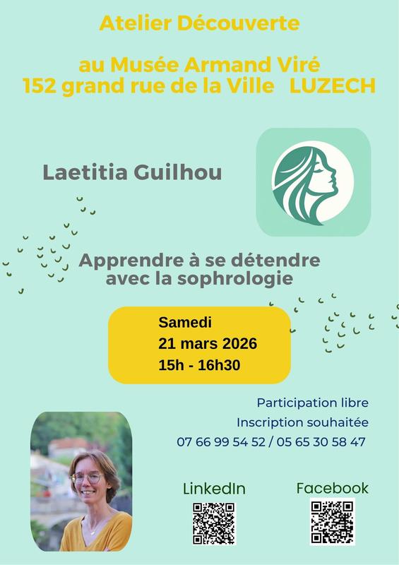 Atelier découverte de la sophrologie avec Laetitia Guilhou