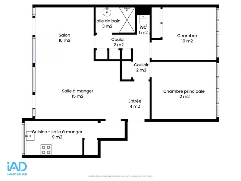 Appartement - 72 m² - 3 pièces