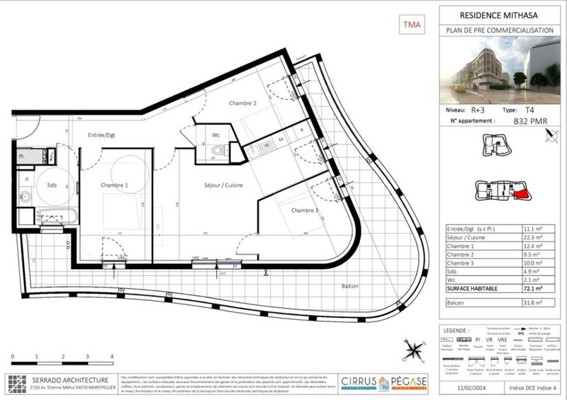 Appartement - 72 m² - 4 pièces