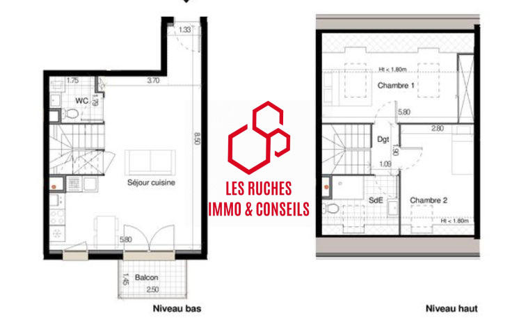 Appartement - 65 m² - 3 pièces