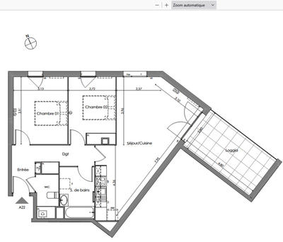 Appartement - 69 m² - 3 pièces