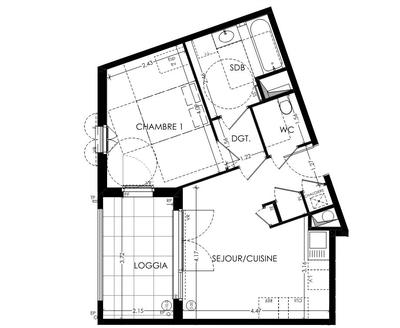 Appartement - 42 m² - 2 pièces