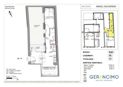 Appartement - 29 m² - 1 pièce