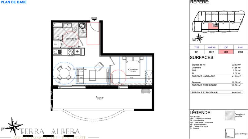 Appartement - 41 m² - 2 pièces