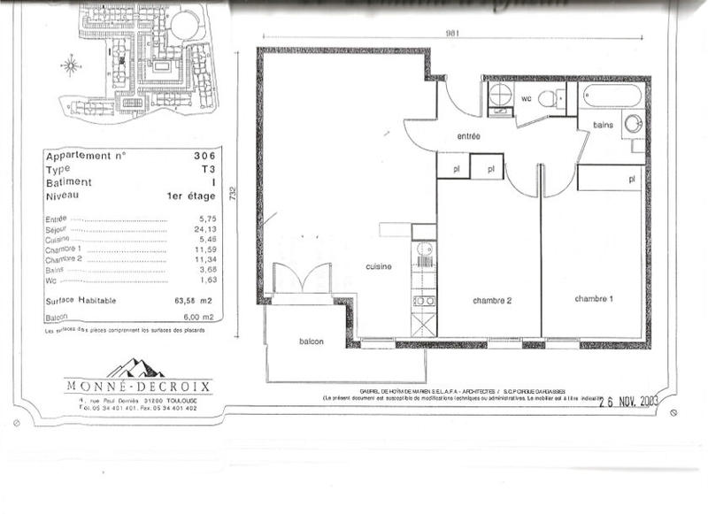 Appartement - 64 m² - 3 pièces