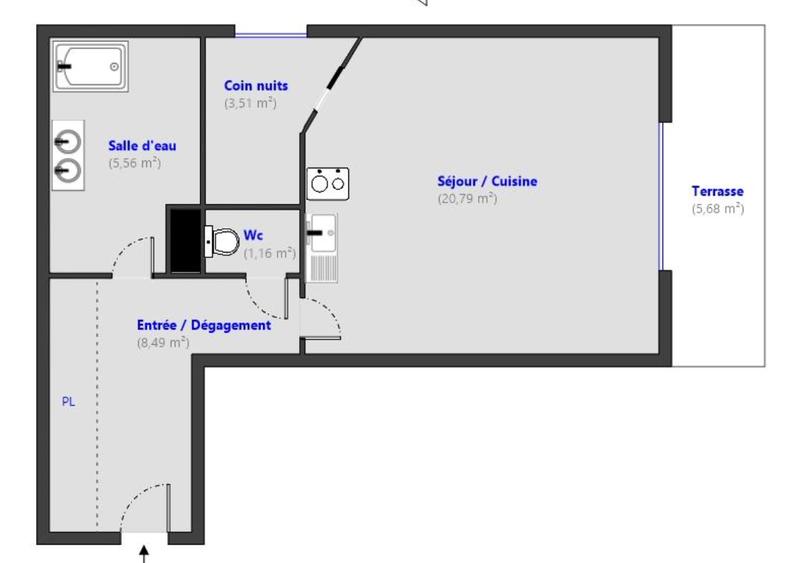 Appartement - 39 m² - 2 pièces