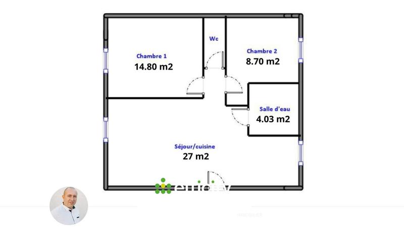 Appartement - 57 m² - 3 pièces