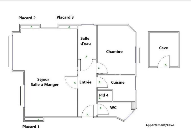 Appartement - 48 m² - 2 pièces