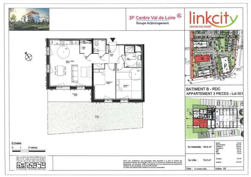 Appartement - 65 m² - 3 pièces