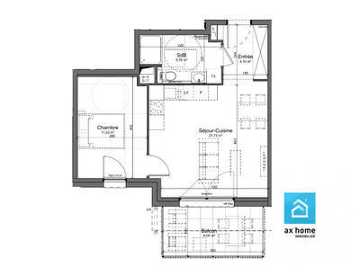 Appartement - 43 m² - 2 pièces