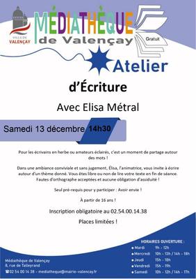 Atelier d'écriture
