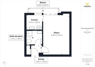 Appartement - 28 m² - 1 pièce