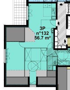 Appartement - 56 m² - 3 pièces