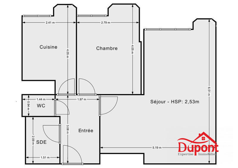 Appartement - 186 m² - 2 pièces