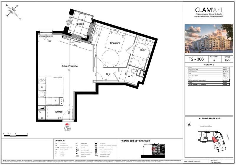 Appartement - 50 m² - 2 pièces