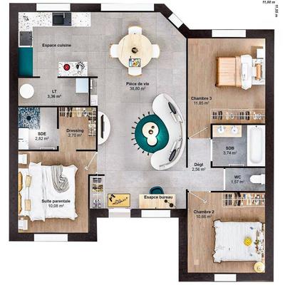 Maison - 88 m² - 5 pièces