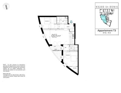 Appartement - 75 m² - 3 pièces
