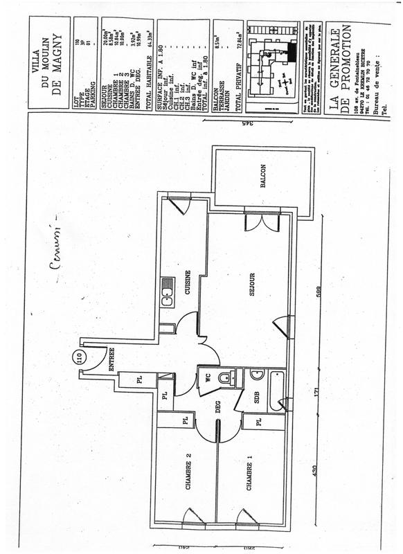 Appartement - 64 m² - 3 pièces