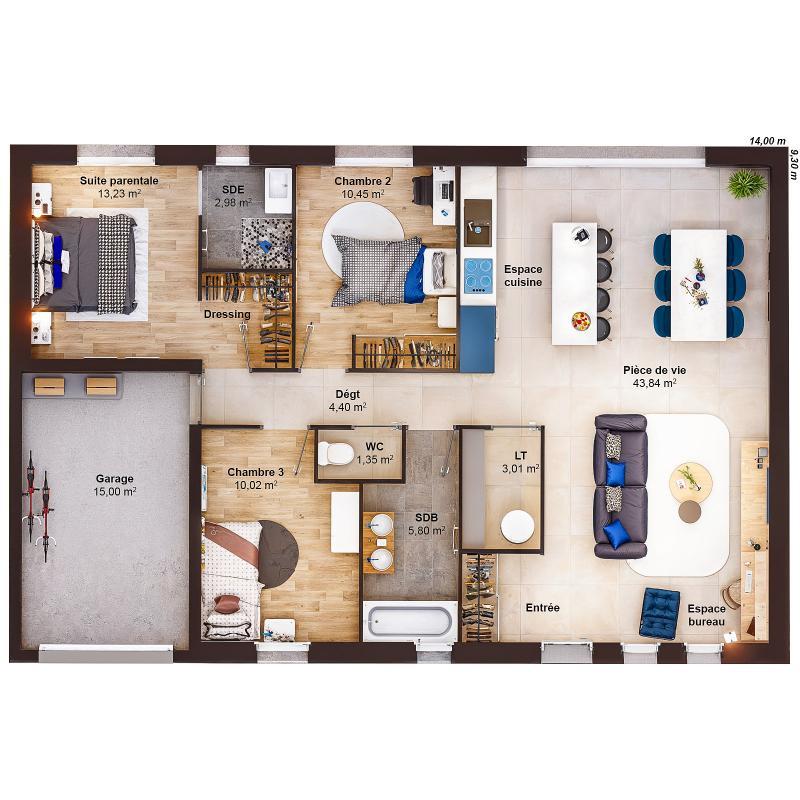 Maison - 95 m² - 5 pièces