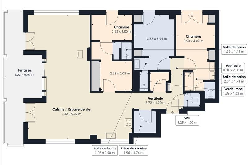 Appartement - 103 m² - 4 pièces