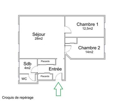 Appartement ancien - 70 m² - 3 pièces