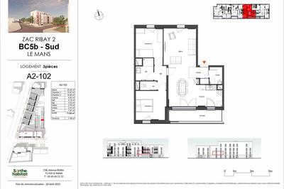 Appartement - 71 m² - 3 pièces