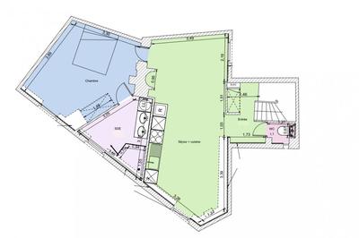 Appartement - 52 m² - 2 pièces