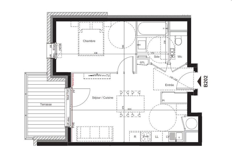 Appartement - 44 m² - 2 pièces