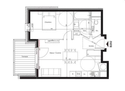 Appartement - 44 m² - 2 pièces