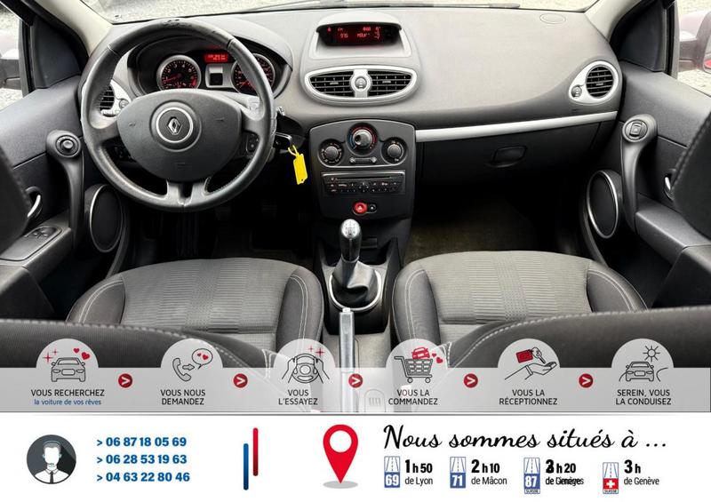 Renault Clio III 1.2i 16v 75Cv Sièges chauffant 132 000Km*Véhicule Sous Garantie*Ct Révision Kit Distribution Ok*Carte Grise Moitié prix (Véhicule plus de 10 ans)*Plus 100 Points Contrôles Effectue*Pneus 4 saisons (&quot;M+S&quot;)*Climatisation*Fixation Isofix*Aut