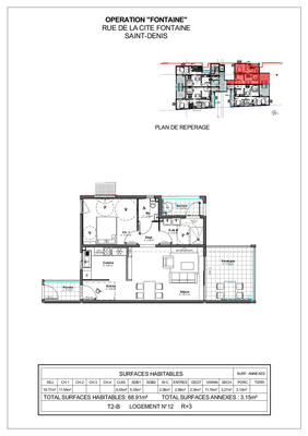 Appartement - 73 m² - 2 pièces