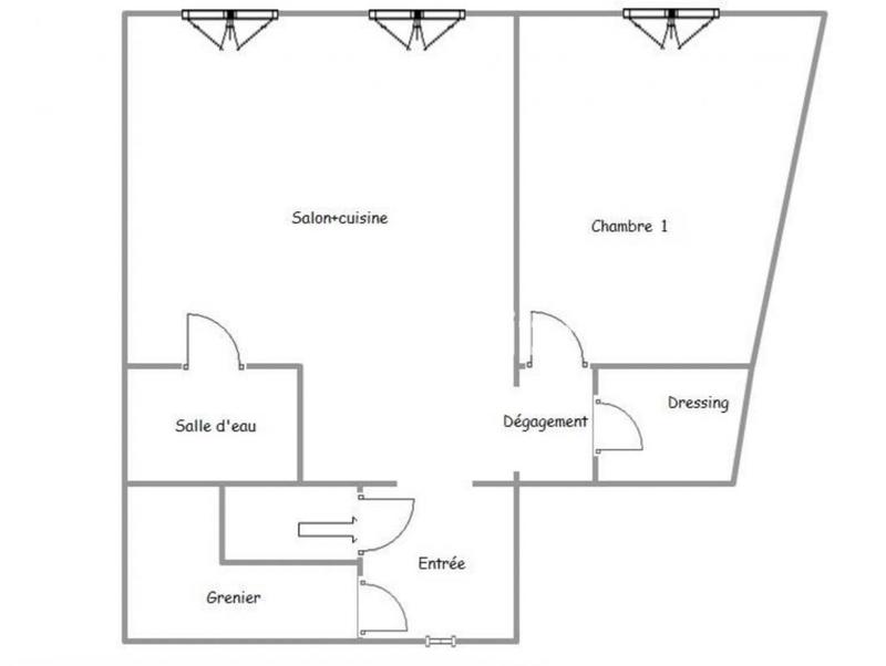 Appartement - 50 m² - 2 pièces
