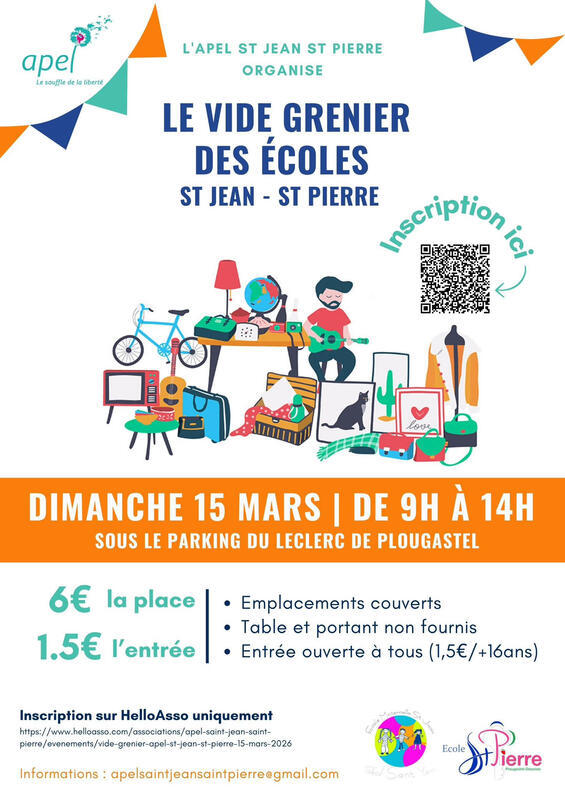 Vide grenier des écoles st jean st pierre plougastel