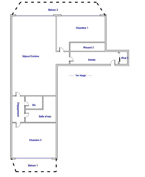 Appartement - 60 m² - 3 pièces