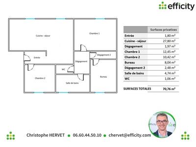 Appartement - 71 m² - 4 pièces