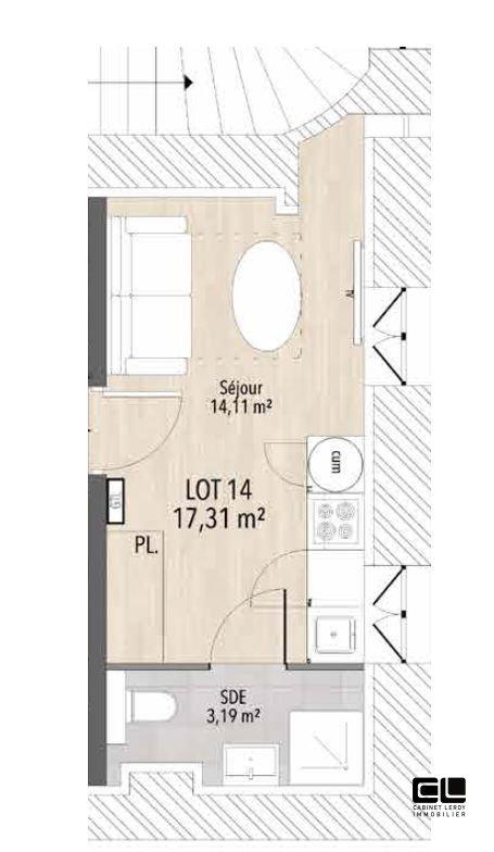 Appartement - 19 m² - 1 pièce