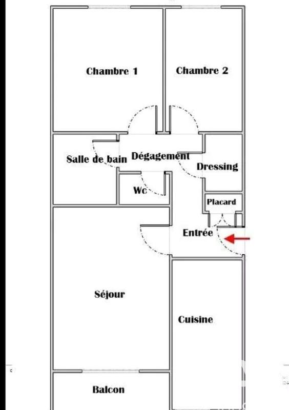 Appartement - 65 m² - 3 pièces