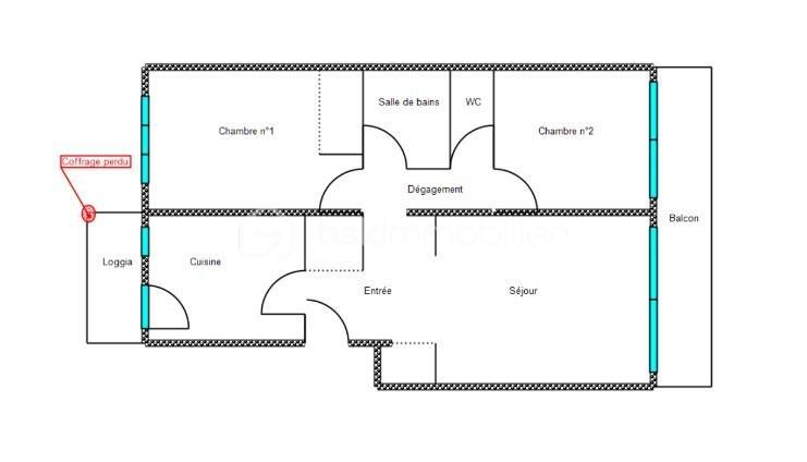Appartement - 61 m² - 3 pièces