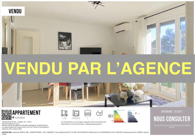 Appartement - 71 m² - 3 pièces