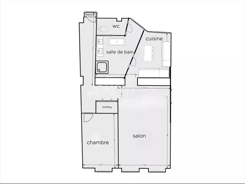 Appartement - 65 m² - 2 pièces