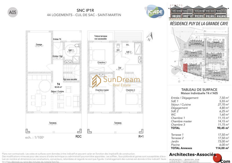 Maison - 90 m² - 4 pièces