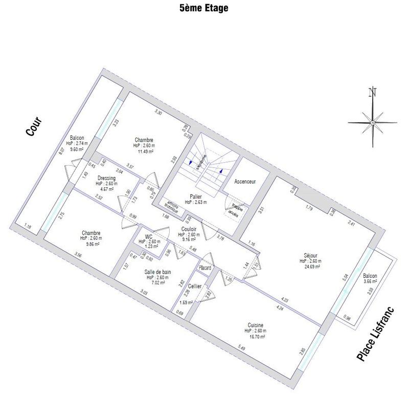 Appartement - 88 m² - 3 pièces