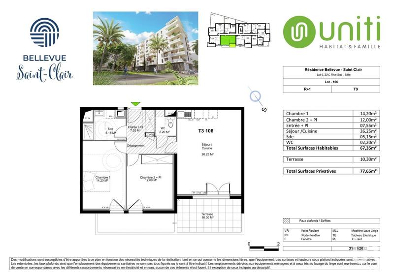 Appartement - 67 m² - 3 pièces
